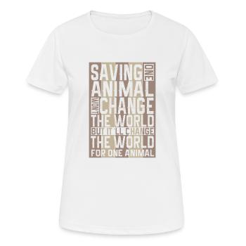Vegan Fleischlos Tierlieb & Veganer - Frauen T-Shirt atmungsaktiv - Weiß - Vorne - AI Model Female 172 dark (172cm)