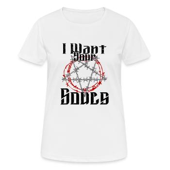 Satan Belzébuth Diable Gothique Pentagramme Mystique - T-shirt respirant Femme - blanc - Devant - AI Model Female 172 dark (172cm)