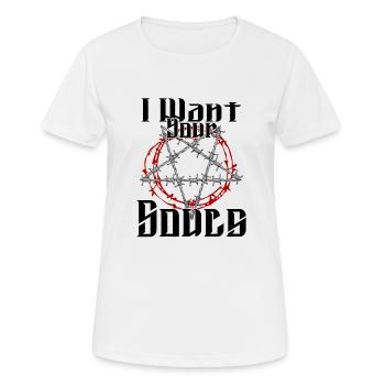 Satan Belzébuth Diable Gothique Pentagramme Mystique - T-shirt respirant Femme - blanc - Devant - AI Model Female 172 dark (172cm)