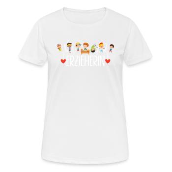 Erzieherin - Frauen T-Shirt atmungsaktiv - Weiß - Vorne - AI Model Female 172 dark (172cm)
