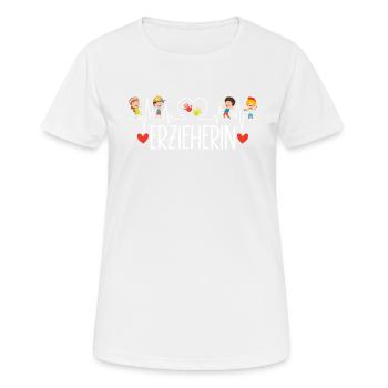 Erzieherin - Frauen T-Shirt atmungsaktiv - Weiß - Vorne - AI Model Female 172 dark (172cm)