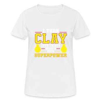 Ceramic Oven Cermaicist Ceramic Clay Oven Pot - Women's Breathable T-Shirt - white - Front - AI Model Female 172 dark (172cm)