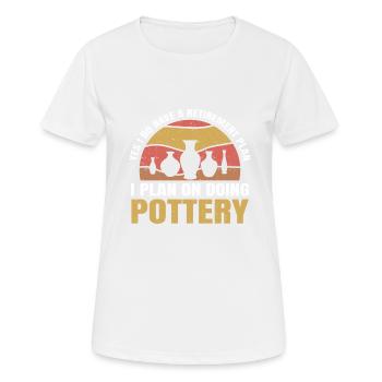 Ceramic Oven Cermaicist Ceramic Clay Oven Pot - Women's Breathable T-Shirt - white - Front - AI Model Female 172 dark (172cm)