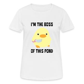 I’m The Boss - Canard au couteau Ente mit Messer - T-shirt respirant Femme - blanc - Devant - AI Model Female 172 dark (172cm)