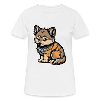 Cute Wolf Forest Dog Wildlife Animal Pack Child Baby - Women's Breathable T-Shirt - white - Front - AI Model Female 172 dark (172cm)