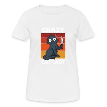 Crazy Cat Lady - Frauen T-Shirt atmungsaktiv - Weiß - Vorne - AI Model Female 172 dark (172cm)