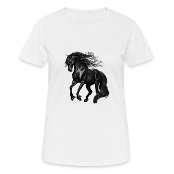 Beau design de cheval pour les filles - T-shirt respirant Femme - blanc - Devant - AI Model Female 172 dark (172cm)