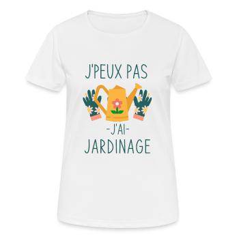 Jardinage jardin - T-shirt respirant Femme - blanc - Devant - AI Model Female 172 dark (172cm)