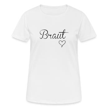 Weißes Braut Outfit JGA - Frauen T-Shirt atmungsaktiv - Weiß - Vorne - AI Model Female 172 dark (172cm)