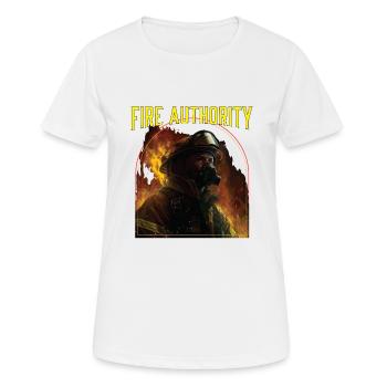 Autorité d’incendie Service d’incendie Pompier Pompier - T-shirt respirant Femme - blanc - Devant - AI Model Female 172 dark (172cm)