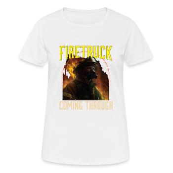 Firetruck Coming Through Fireman Firefighting - Women's Breathable T-Shirt - white - Front - AI Model Female 172 dark (172cm)