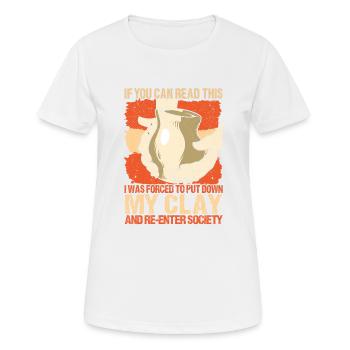 Ceramic Oven Cermaicist Ceramic Clay Oven Pot - Women's Breathable T-Shirt - white - Front - AI Model Female 172 dark (172cm)