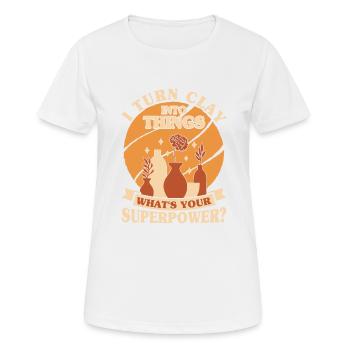 Ceramic Oven Cermaicist Ceramic Clay Oven Pot - Women's Breathable T-Shirt - white - Front - AI Model Female 172 dark (172cm)