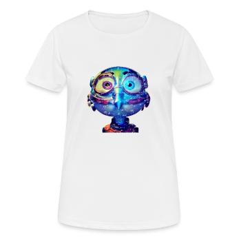 Huhn Henne Cyborg blau - Frauen T-Shirt atmungsaktiv - Weiß - Vorne - AI Model Female 172 dark (172cm)
