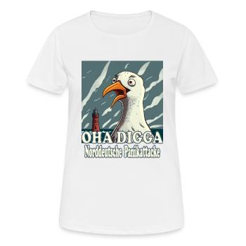 OHA Norddeutsche Panikattacke Friesisch Nordsee - Frauen T-Shirt atmungsaktiv - Weiß - Vorne - AI Model Female 172 dark (172cm)