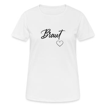 Weißes Braut Outfit mit Herz - Frauen T-Shirt atmungsaktiv - Weiß - Vorne - AI Model Female 172 dark (172cm)