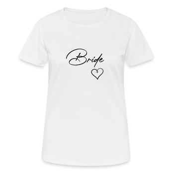 Niedlicher weißer Schriftzug "Bride", - Frauen T-Shirt atmungsaktiv - Weiß - Vorne - AI Model Female 172 dark (172cm)