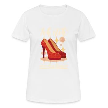 High Heels - Ich steh über den Dingen - Frauen T-Shirt atmungsaktiv - Weiß - Vorne - AI Model Female 172 dark (172cm)