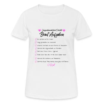 Lustige Braut Aufgaben Checkliste - Frauen T-Shirt atmungsaktiv - Weiß - Vorne - AI Model Female 172 dark (172cm)