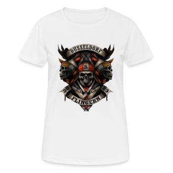 Düsseldorf Flingern 2023 - Biker Style - Frauen T-Shirt atmungsaktiv - Weiß - Vorne - AI Model Female 172 dark (172cm)