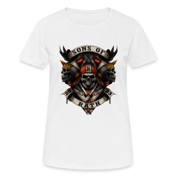 Sons of Rath Düsseldorf - Frauen T-Shirt atmungsaktiv - Weiß - Vorne - AI Model Female 172 dark (172cm)