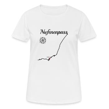 Nufenenpass-Serpentinen - Frauen T-Shirt atmungsaktiv - Weiß - Vorne - AI Model Female 172 dark (172cm)