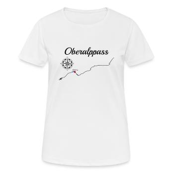 Oberalppass -Serpentiner - Frauen T-Shirt atmungsaktiv - Weiß - Vorne - AI Model Female 172 dark (172cm)