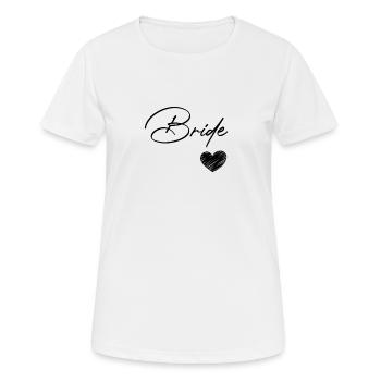 lettrage « Bride », - T-shirt respirant Femme - blanc - Devant - AI Model Female 172 dark (172cm)