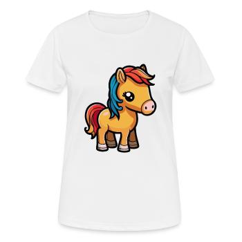 Cute horse for school beginners and kindergarten children - Women's Breathable T-Shirt - white - Front - AI Model Female 172 dark (172cm)