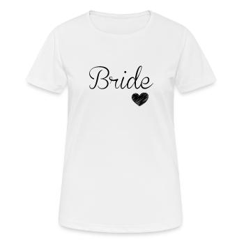 lettrage « Bride », - T-shirt respirant Femme - blanc - Devant - AI Model Female 172 dark (172cm)