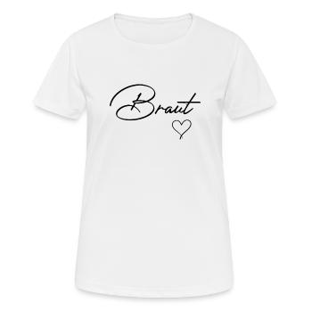 Weißes Braut Brautjungfer Frauen - Frauen T-Shirt atmungsaktiv - Weiß - Vorne - AI Model Female 172 dark (172cm)