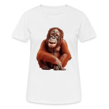 Baby Orang Utan als liebes Tierkind - Frauen T-Shirt atmungsaktiv - Weiß - Vorne - AI Model Female 172 dark (172cm)