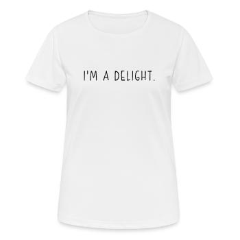 Ich bin eine Freude - Frauen T-Shirt atmungsaktiv - Weiß - Vorne - AI Model Female 172 dark (172cm)