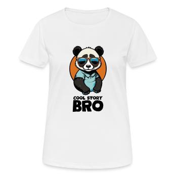 Panda cool « Cool Story Bro » avec des lunettes de soleil - T-shirt respirant Femme - blanc - Devant - AI Model Female 172 dark (172cm)