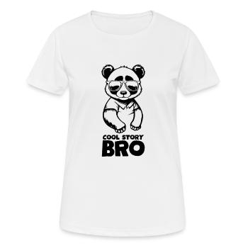 Panda cool « Cool Story Bro » avec des lunettes de soleil - T-shirt respirant Femme - blanc - Devant - AI Model Female 172 dark (172cm)