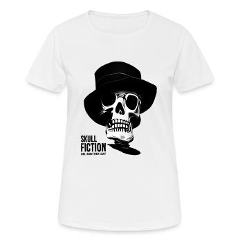 Totenkopf Skull Fiction Totenschädel - Frauen T-Shirt atmungsaktiv - Weiß - Vorne - AI Model Female 172 dark (172cm)