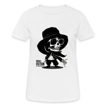 Totenkopf Skull Fiction Totenschädel - Frauen T-Shirt atmungsaktiv - Weiß - Vorne - AI Model Female 172 dark (172cm)
