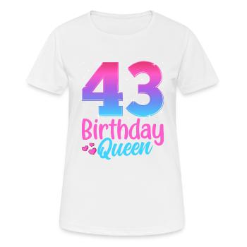 Birthday Queen 43 Geburtstag - Women's Breathable T-Shirt - white - Front - AI Model Female 172 dark (172cm)