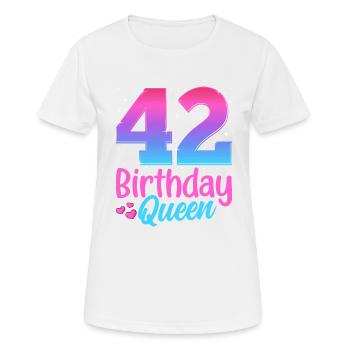 Birthday Queen 42 Geburtstag - Women's Breathable T-Shirt - white - Front - AI Model Female 172 dark (172cm)