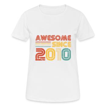 Awesome Since 2010 Birthday Vintage - Women's Breathable T-Shirt - white - Front - AI Model Female 172 dark (172cm)