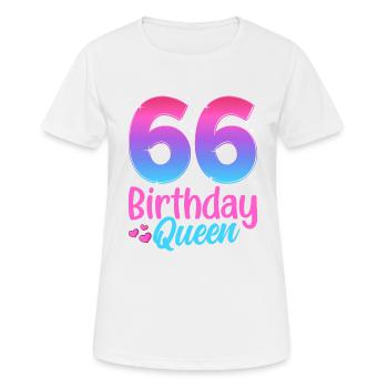 Birthday Queen 66 Geburtstag - Women's Breathable T-Shirt - white - Front - AI Model Female 172 dark (172cm)