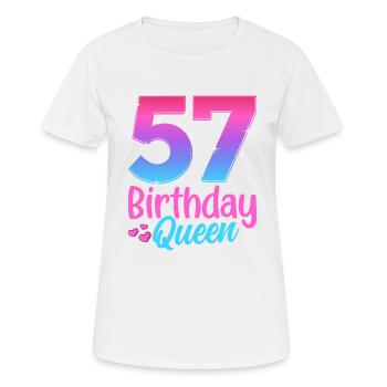 Birthday Queen 57 Geburtstag - Women's Breathable T-Shirt - white - Front - AI Model Female 172 dark (172cm)