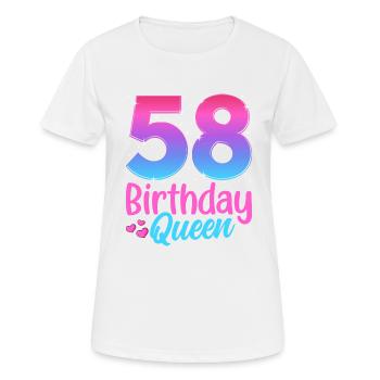 Birthday Queen 58 Geburtstag - Women's Breathable T-Shirt - white - Front - AI Model Female 172 dark (172cm)