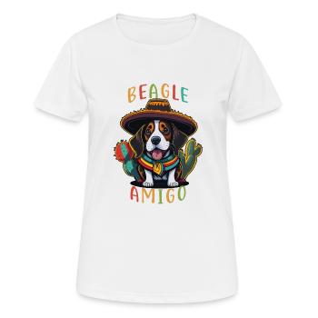 Beagle Amigo Mexican Sombrero Beagle - T-shirt respirant Femme - blanc - Devant - AI Model Female 172 dark (172cm)