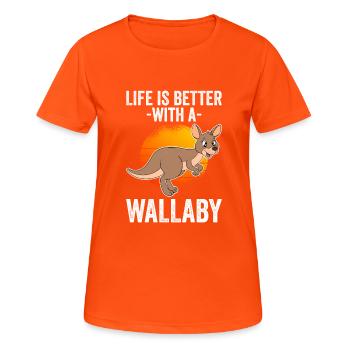 Wallaby Better Than Therapy - Women's Breathable T-Shirt - neon orange - Front - AI Model Female 172 dark (172cm)