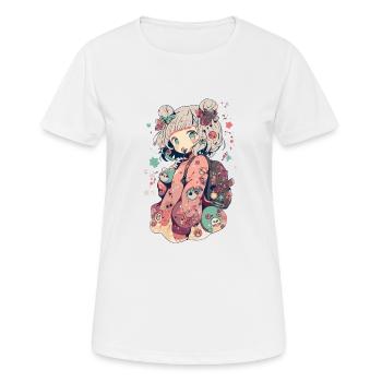 Anime Fille Pastel kawaii pour les monstres de manga - T-shirt respirant Femme - blanc - Devant - AI Model Female 172 dark (172cm)