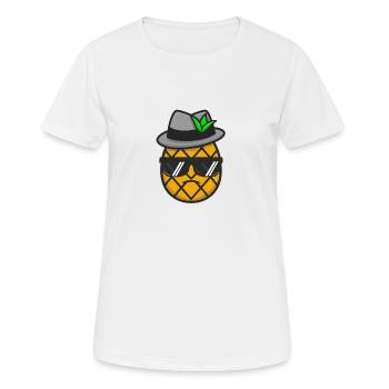 Gangster Pineapple: un Mignon et Robuste - T-shirt respirant Femme - blanc - Devant - AI Model Female 172 dark (172cm)