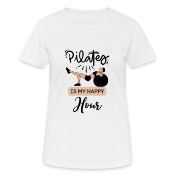 Pilates is my happy hour 2 - Women's Breathable T-Shirt - white - Front - AI Model Female 172 dark (172cm)