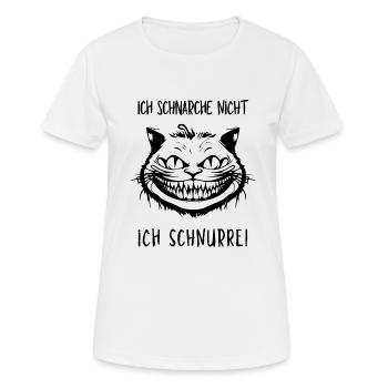 Ich schnarche nicht, Ich schnurre - Grinsekatze - Frauen T-Shirt atmungsaktiv - Weiß - Vorne - AI Model Female 172 dark (172cm)