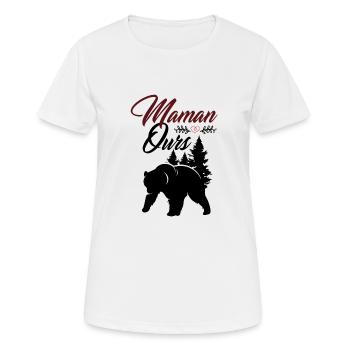 Maman ours fête des mères - T-shirt respirant Femme - blanc - Devant - AI Model Female 172 dark (172cm)
